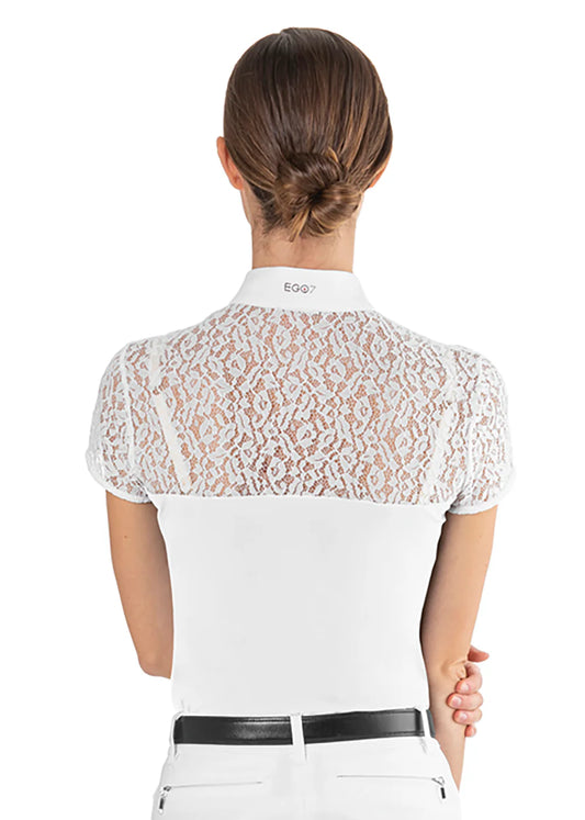 EGO7 Florentine MC White Short Sleeve Riding Shirt - Women's