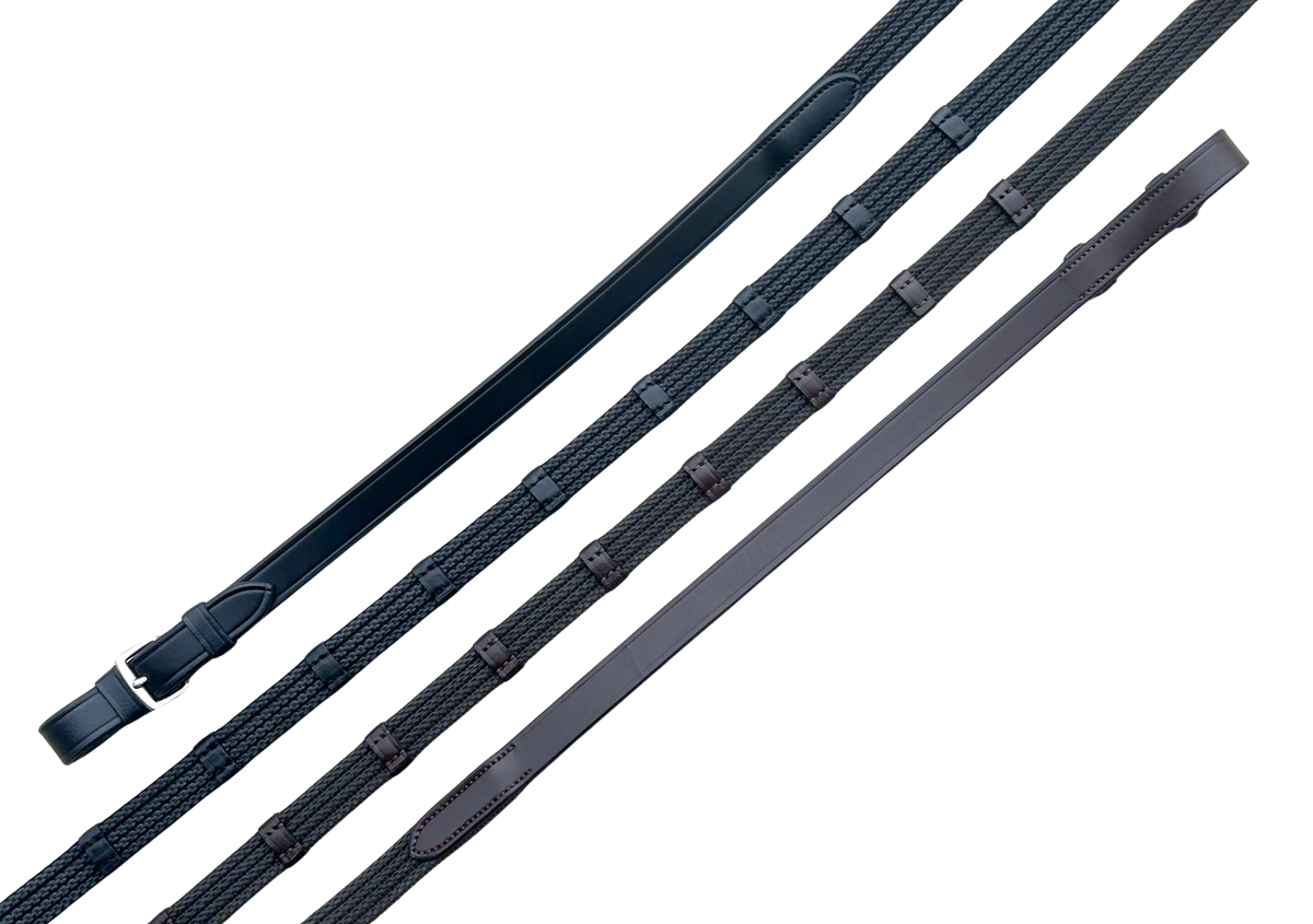 KL Select Black Oak Sure Hold Reins - Brown