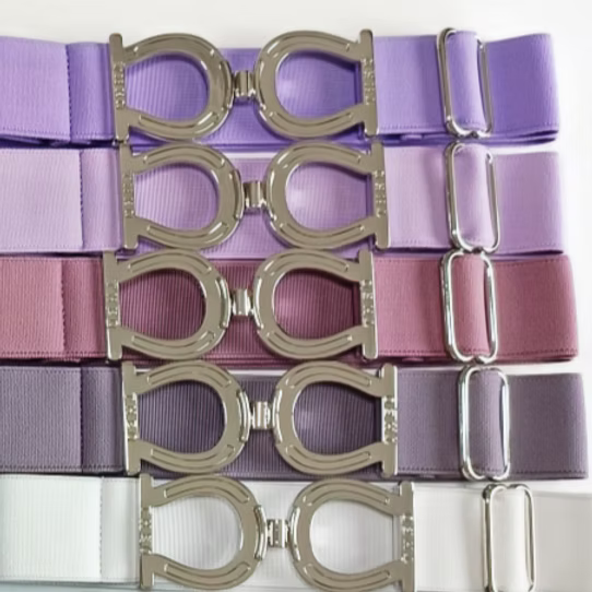 THEO Equestrian Belt - Plum with Silver Buckle
