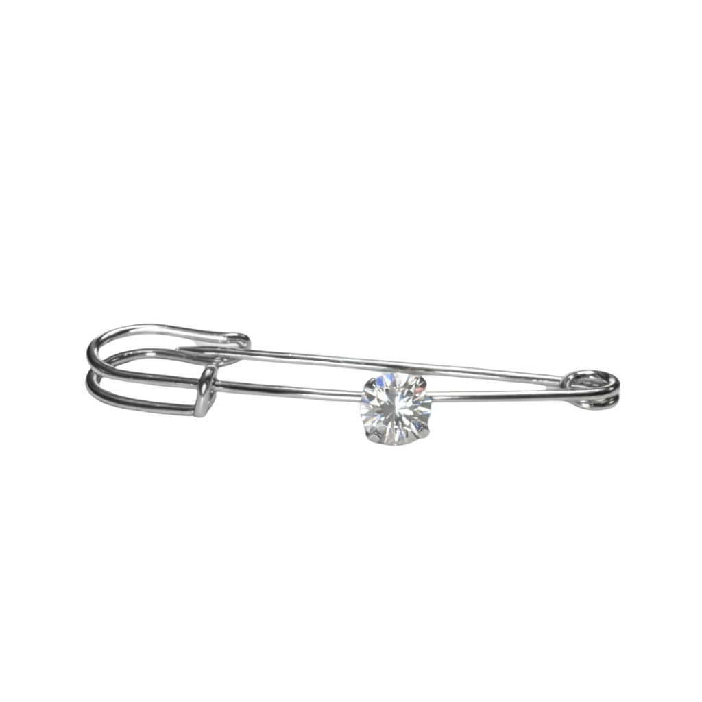 Dubois Cheval Luke Stock Pin - Silver Diamond