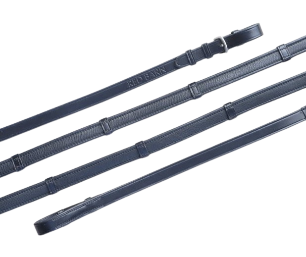 KL Select 5/8" Calf Lined Reins with Stops - Black