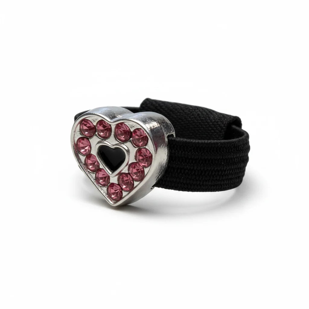 Dubois Cheval Crop Charm - Pink Sparkly Heart
