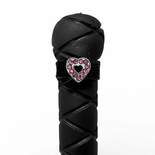 Dubois Cheval Crop Charm - Pink Sparkly Heart