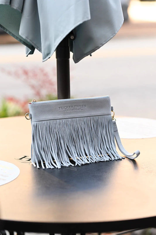 Tucker Tweed XL Wellington Suede Wristlet Summer Fringe - Limited Edition