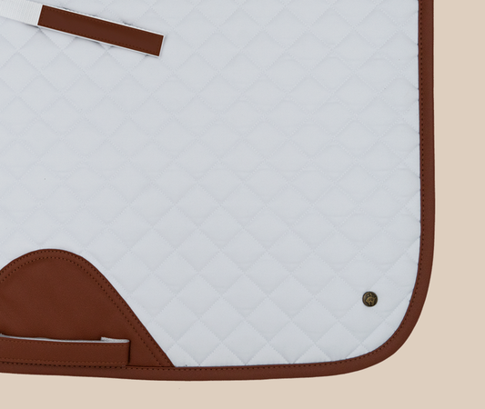 16 Cypress Dressage Pad - White & Cognac