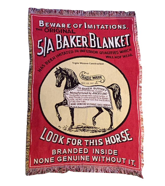 5/A Baker Afghan 50" x 70" Baker Logo