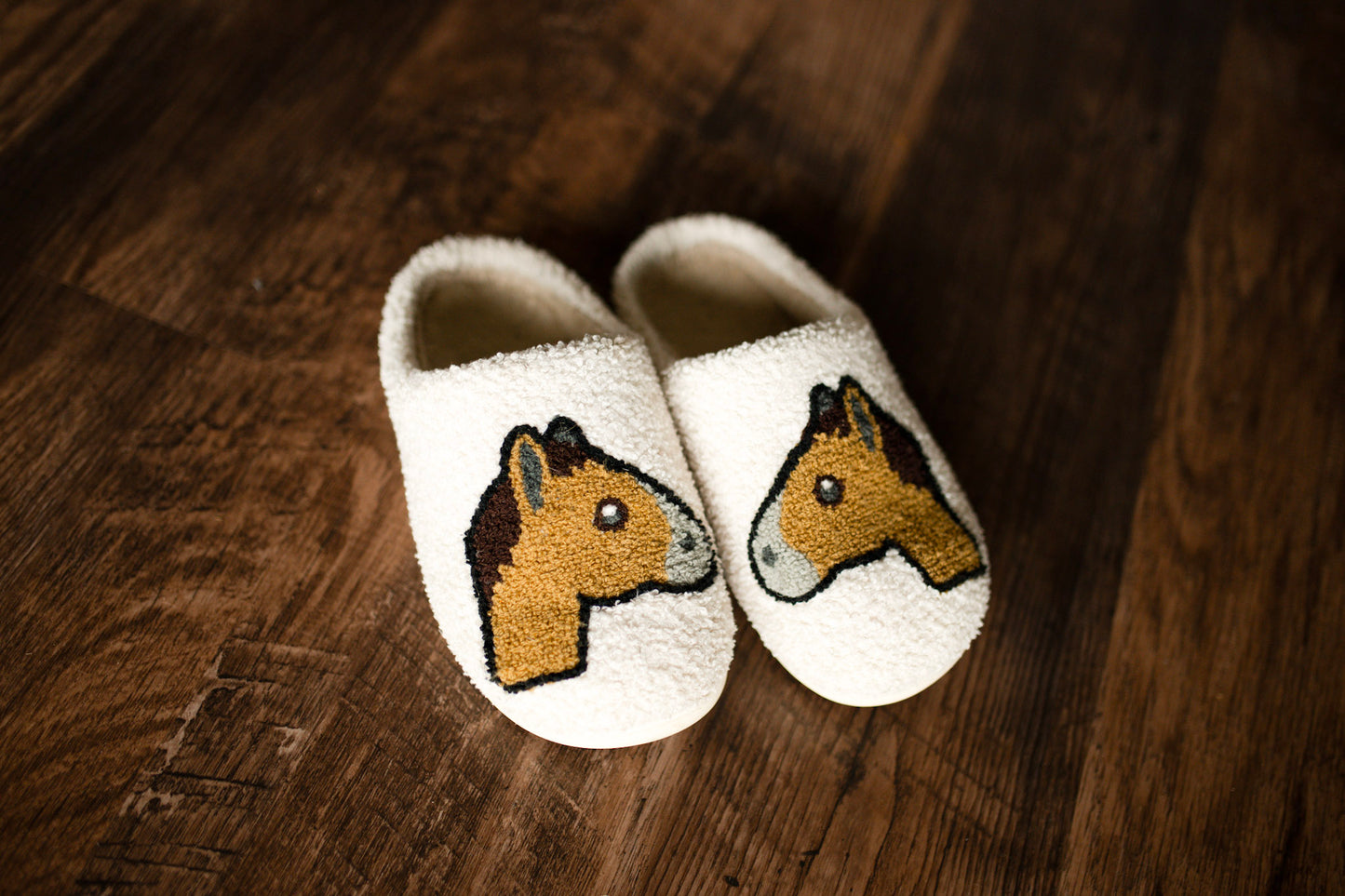 Dreamers & Schemers Slippers - Horse Emoji