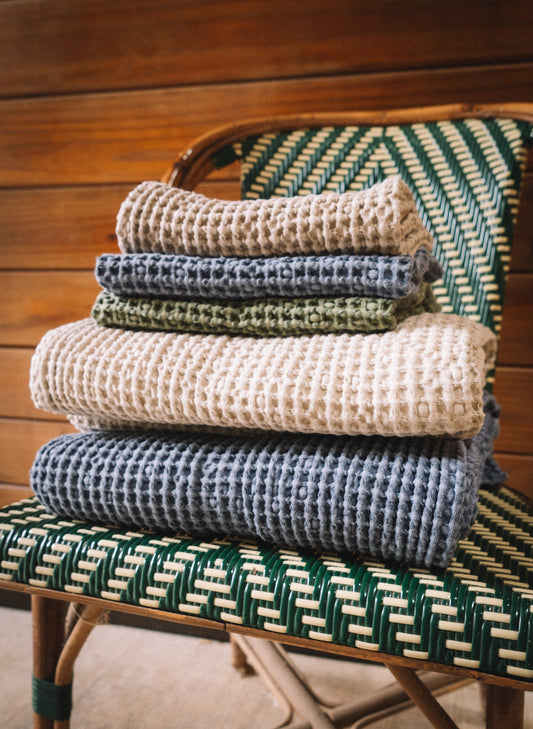 16 Cypress Cotton Waffle Horse Drying Towel - Indigo
