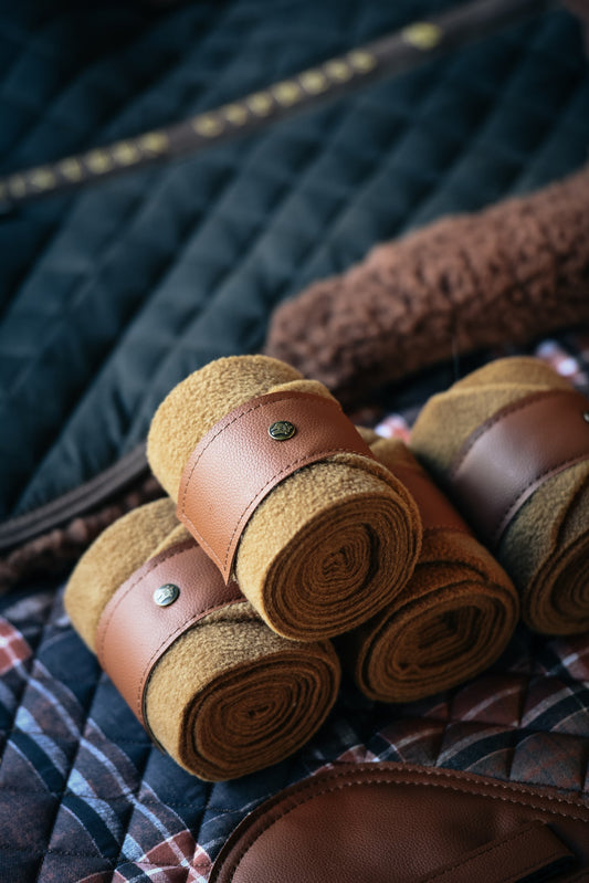 16 Cypress Leatherette Polos - Camel & Cognac