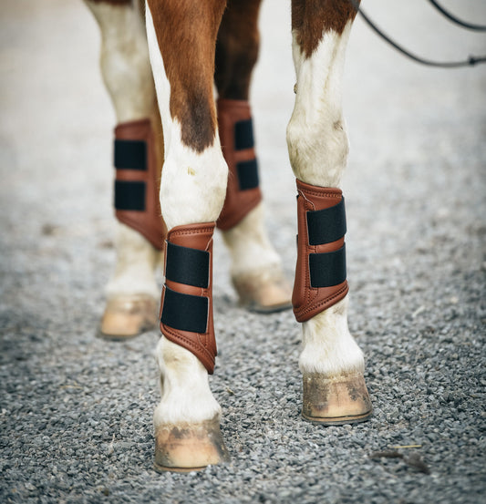 16 Cypress Leatherette Splint Boots - Cognac