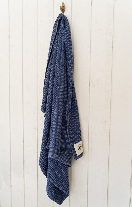 16 Cypress Cotton Waffle Horse Drying Towel - Indigo
