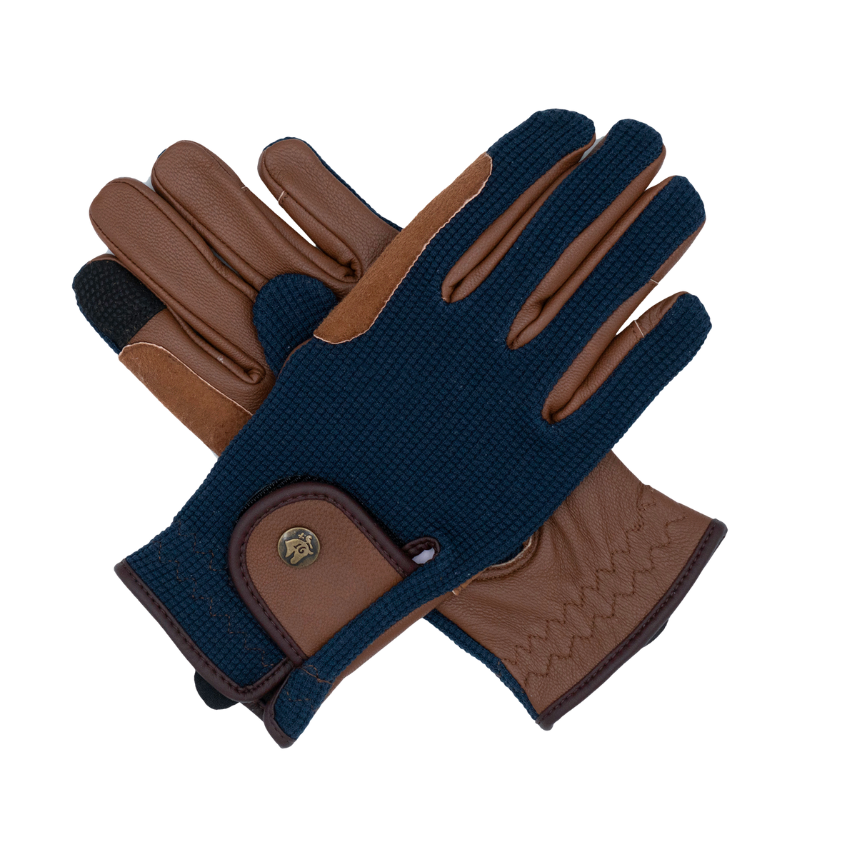 16 Cypress Riding Gloves - Navy & Cognac