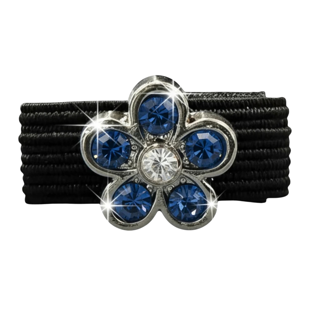 Dubois Cheval Crop Charm - Blue Sparkly Flower