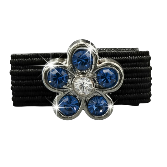 Dubois Cheval Crop Charm - Blue Sparkly Flower