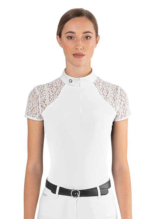 EGO7 Florentine MC White Short Sleeve Riding Shirt - Women's