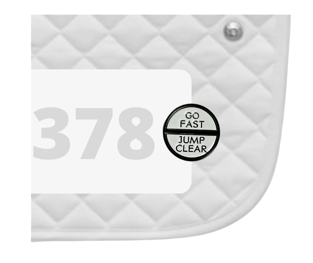 Dubois Cheval Number Pin Charm - Go Fast & Jump Clear