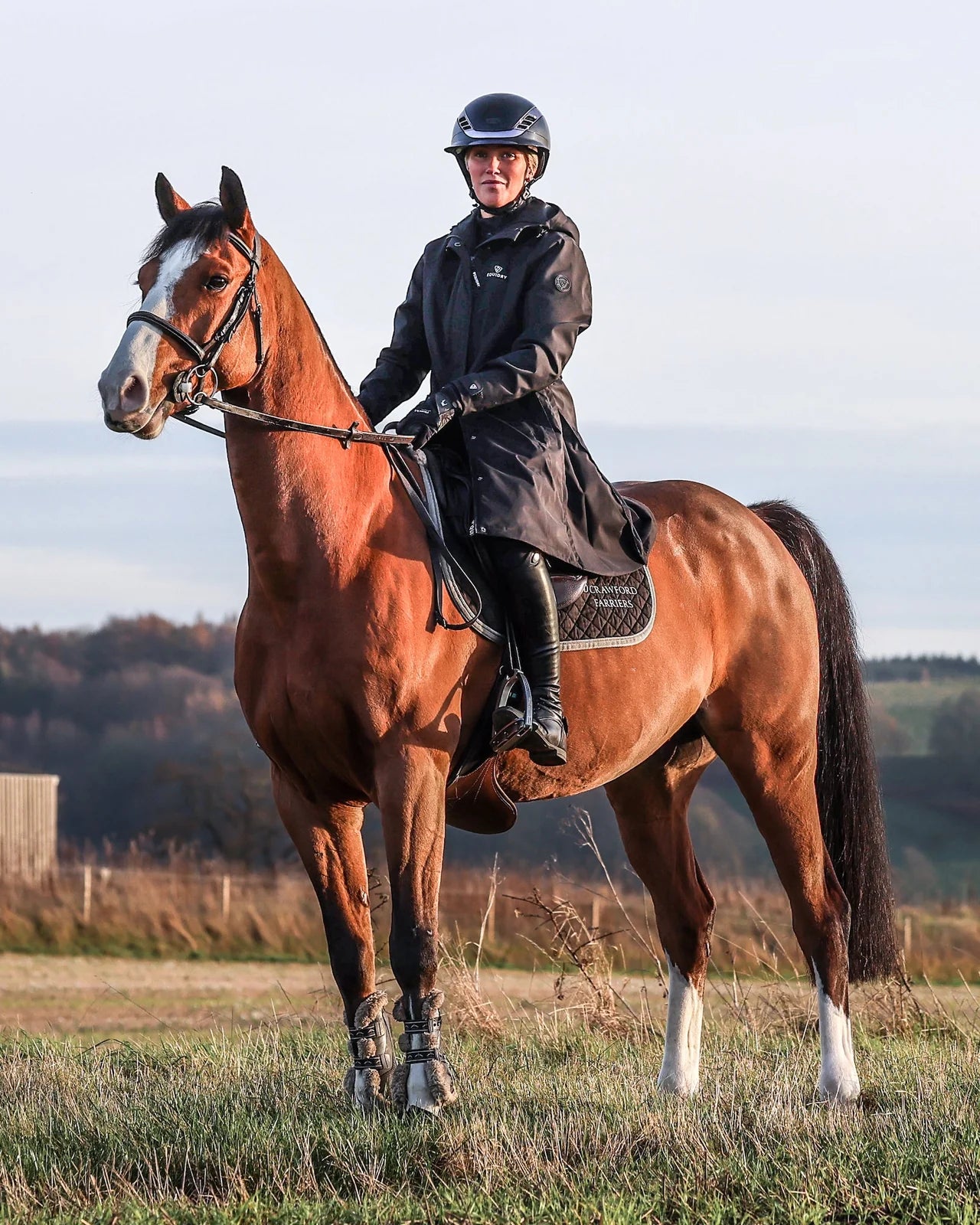 EquiDry Women's Bronte Riding Coat with Removable Hood - Black