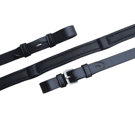 KL Select 5/8" Calf Lined Reins - Black