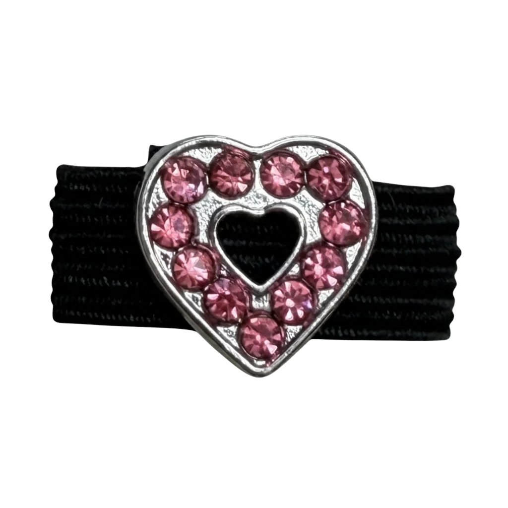 Dubois Cheval Crop Charm - Pink Sparkly Heart