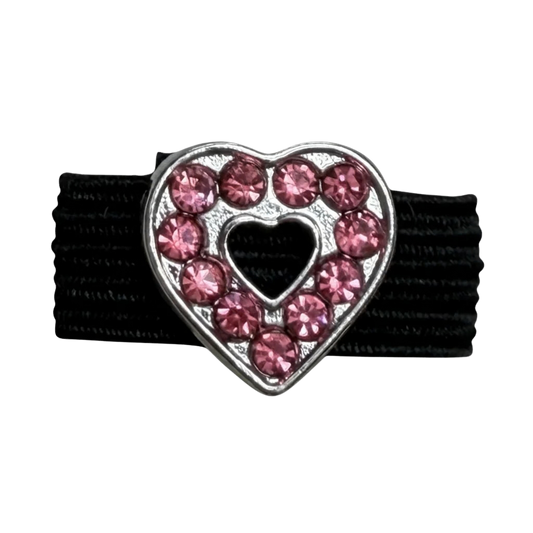 Dubois Cheval Crop Charm - Pink Sparkly Heart