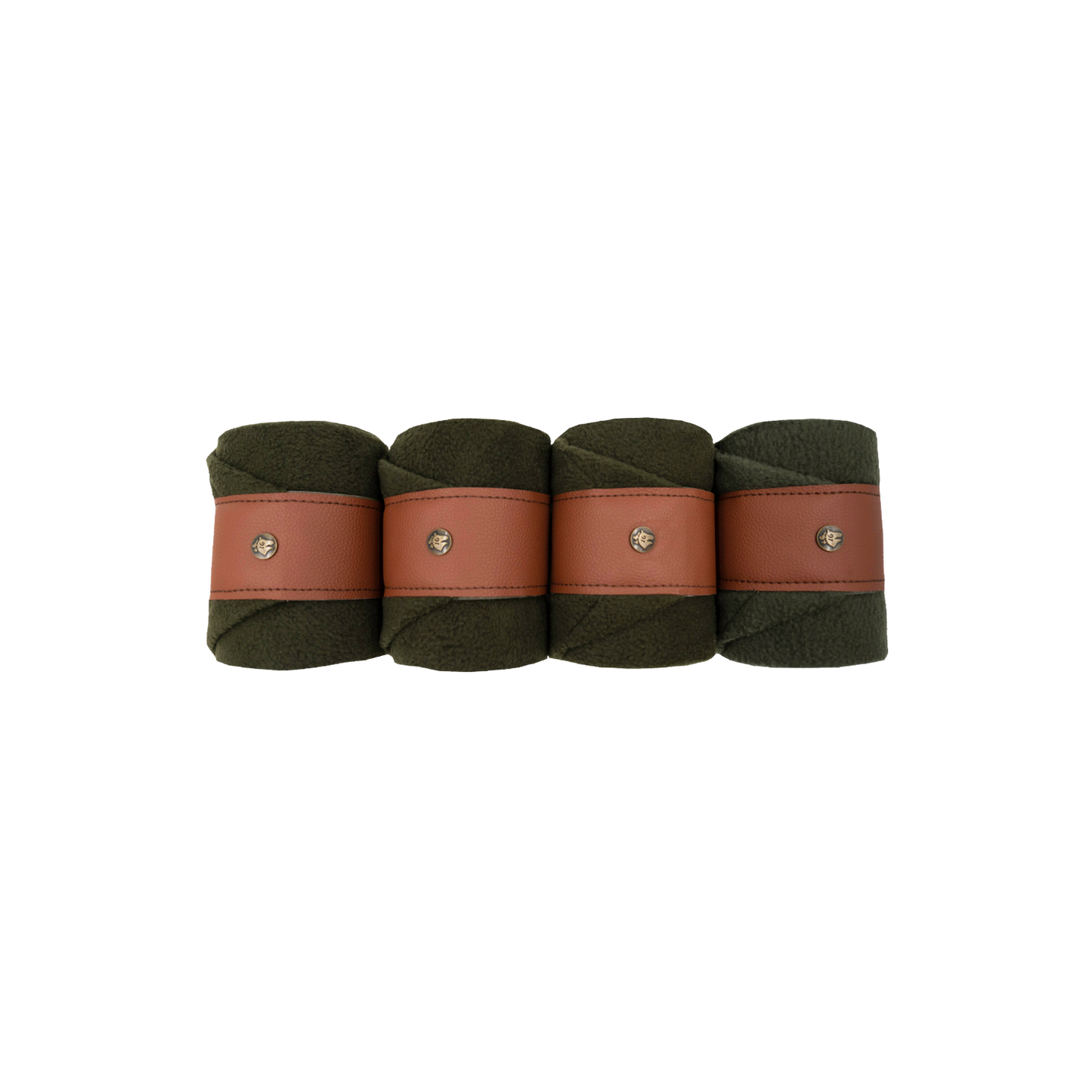 16 Cypress Leatherette Polos - Dark Olive & Cognac