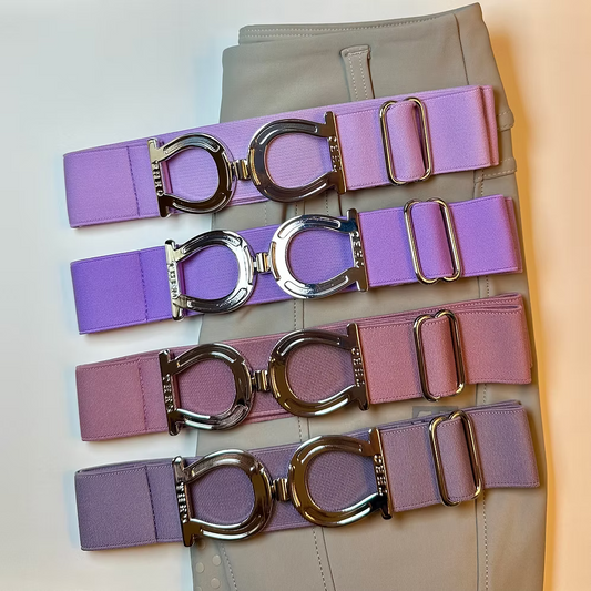 THEO Equestrian Belt - Plum with Silver Buckle