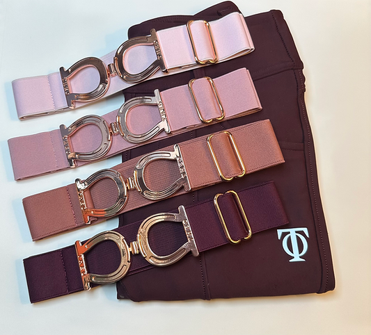THEO Equestrian Belt - Merlot Burgundy with Gunmetal Buckle