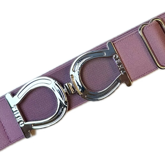 THEO Equestrian Belt - Plum with Silver Buckle