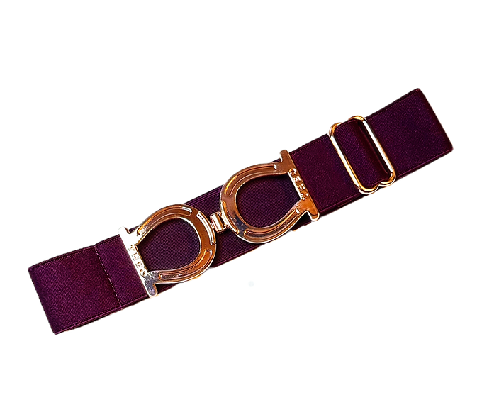 THEO Equestrian Belt - Merlot Burgundy with Gunmetal Buckle