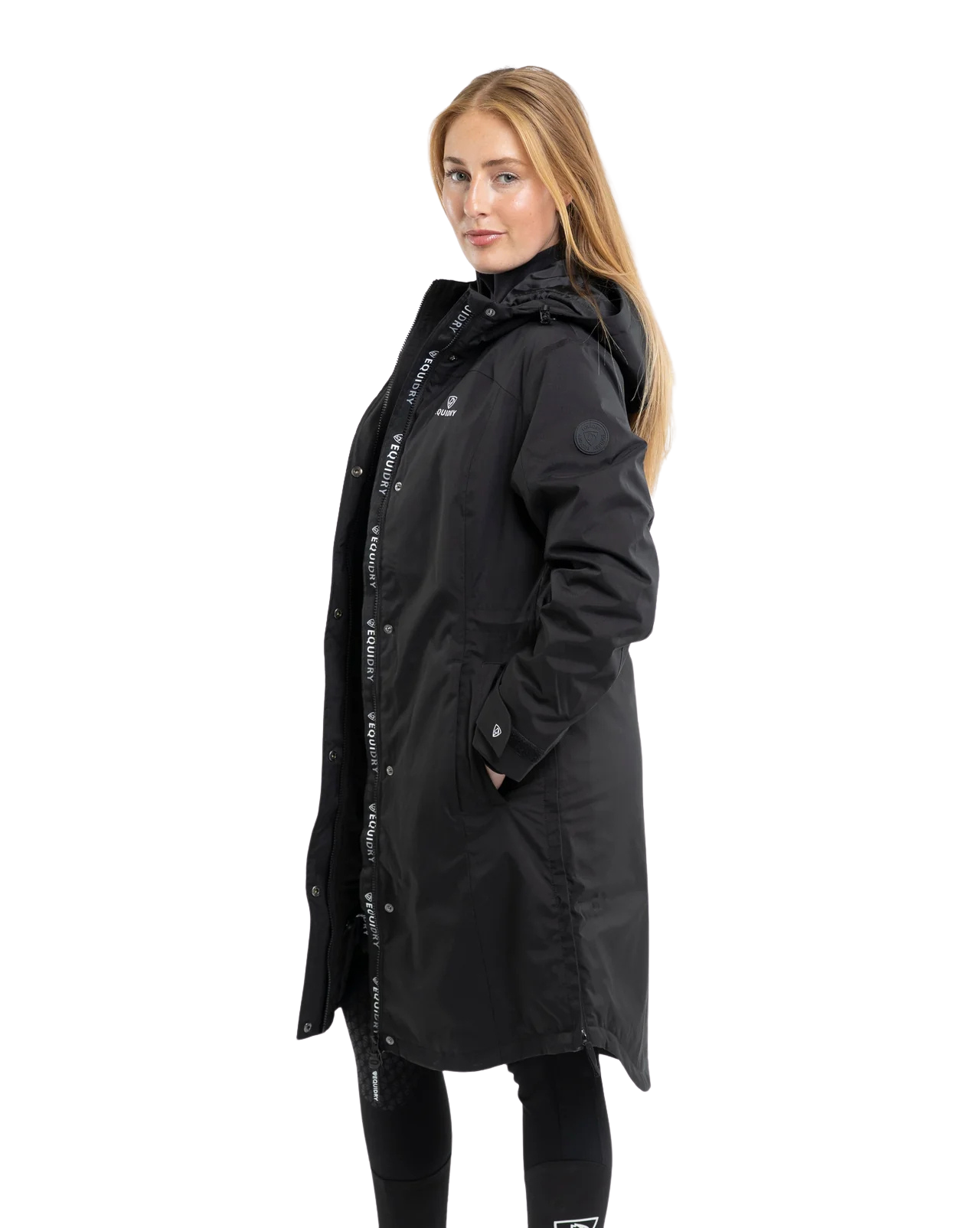 EquiDry Women's Bronte Riding Coat with Removable Hood - Black