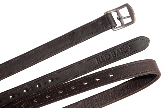KL Select Red Barn Geta Grip Calf Lined Stirrup Leathers - Brown