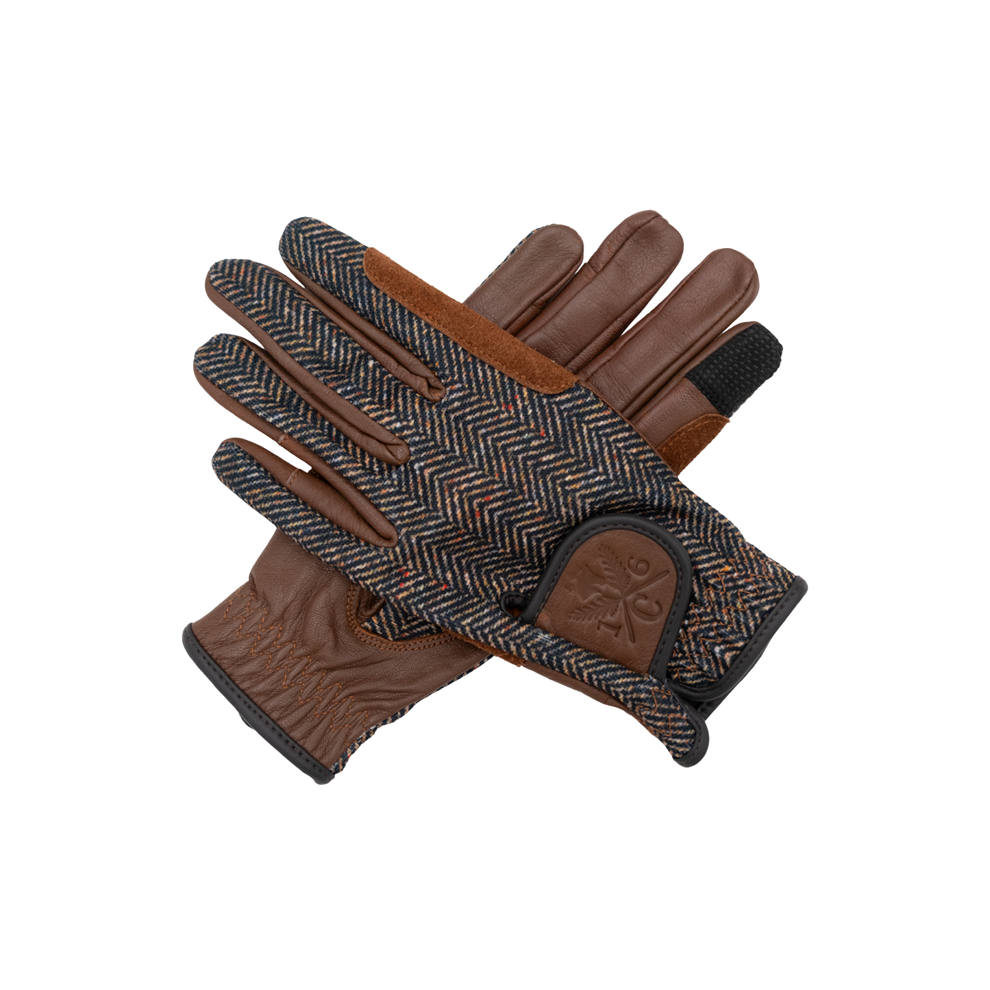16 Cypress Riding Gloves - Herringbone & Cognac