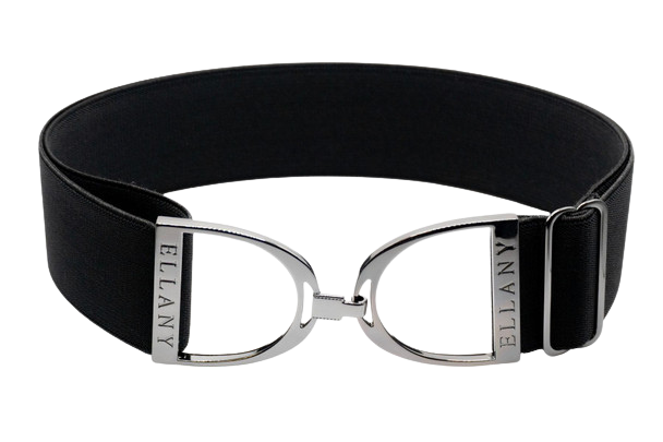 Ellany Elastic Belt 1.5" Black with Stirrup Buckle
