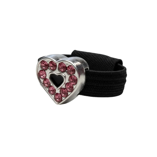 Dubois Cheval Crop Charm - Pink Sparkly Heart