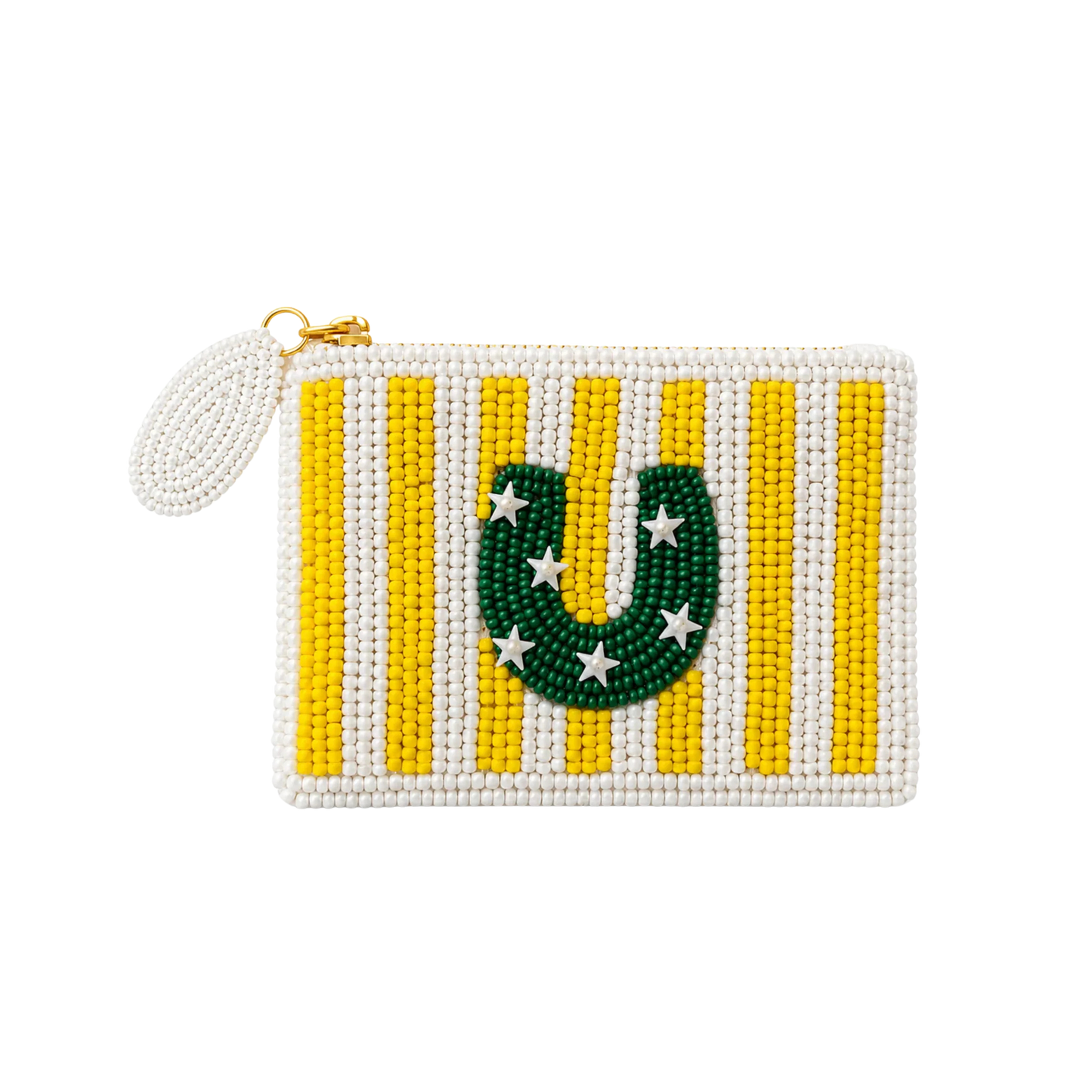 Tucker Tweed Horseshoe Stripe Small Beaded Pouch