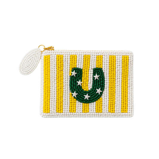 Tucker Tweed Horseshoe Stripe Small Beaded Pouch