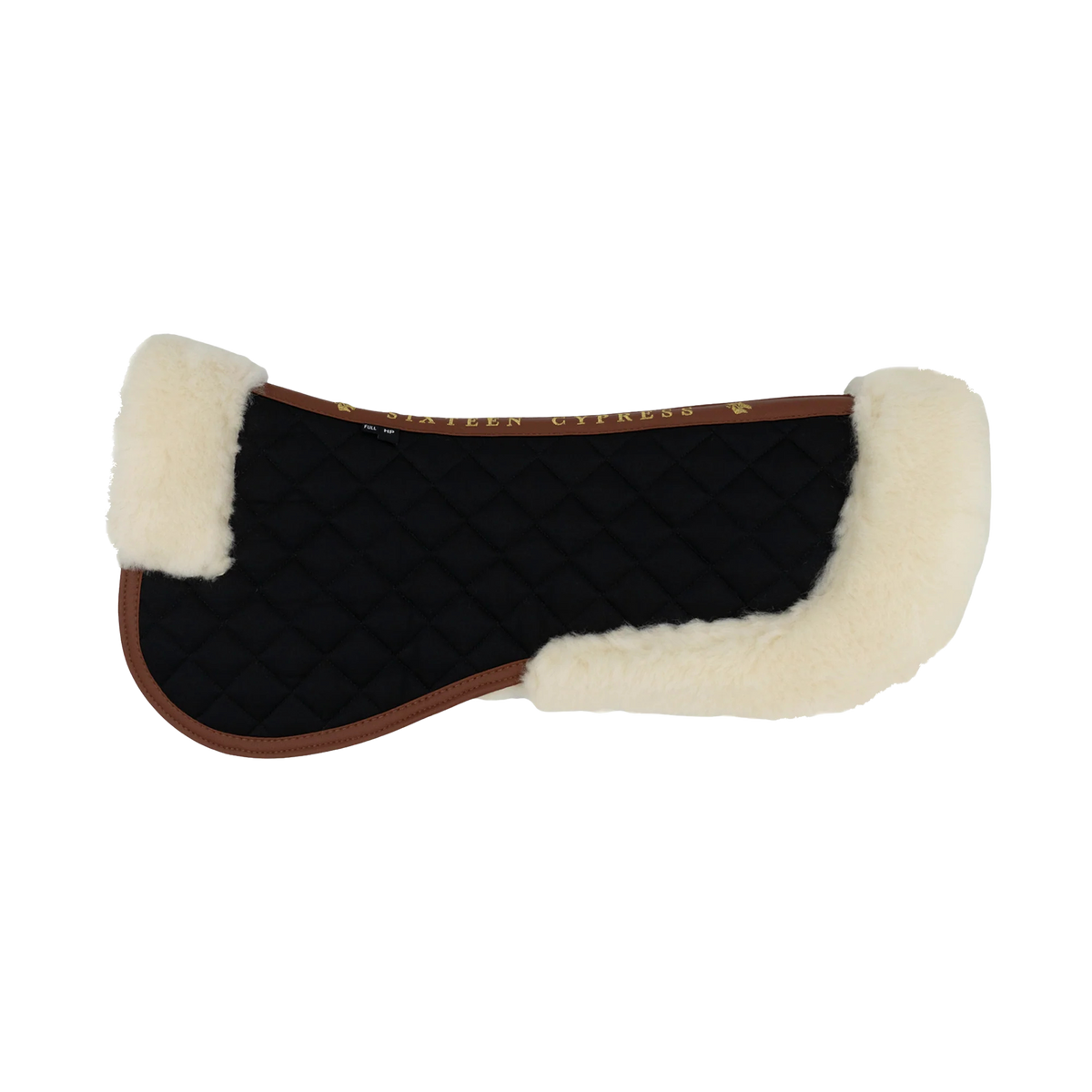 Sixteen Cypress Merino Wool Half Pad - Black & Cognac