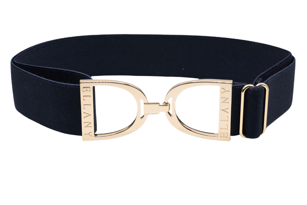 Ellany Elastic Belt 1.5" Navy with Stirrup Buckle