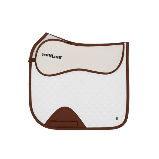 16 Cypress x Thinline Dressage Pad - White & Cognac