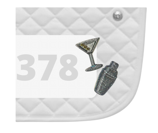 Dubois Cheval Number Pin Charm - Martini Shaker & Glass