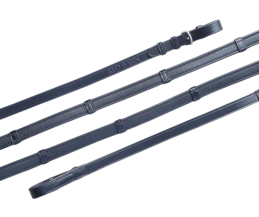 KL Select 5/8" Calf Lined Reins with Stops - Black