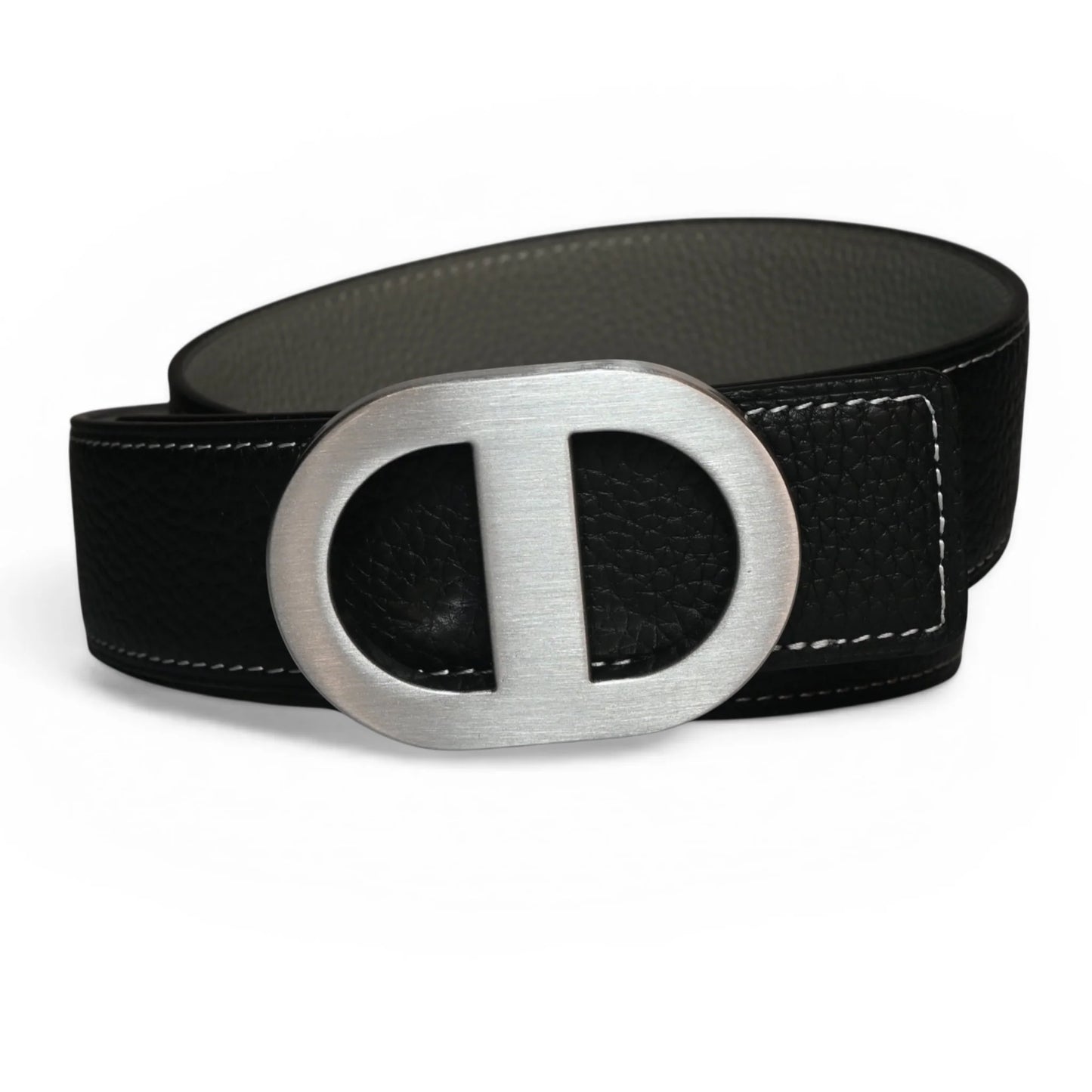 Dubois Cheval Audrey Reversible Leather Belt - Silver & Black