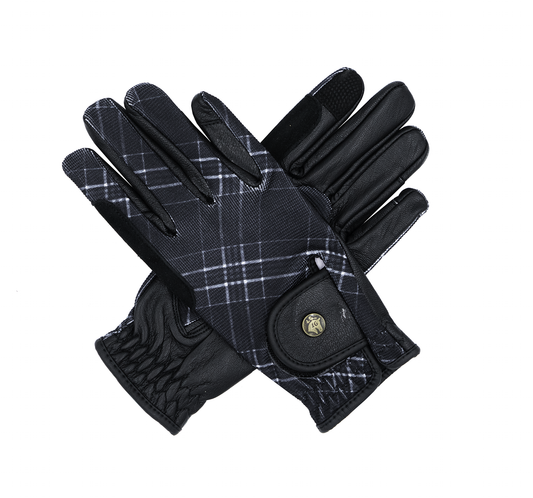 16 Cypress Riding Gloves - Black Field Plaid