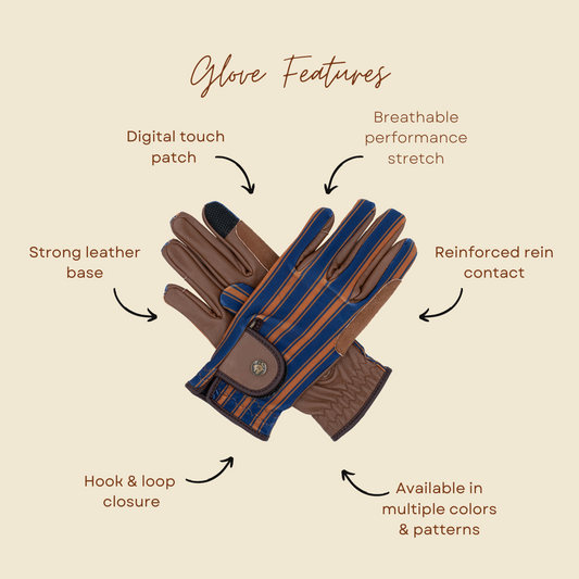 16 Cypress Riding Gloves - Black Field Plaid