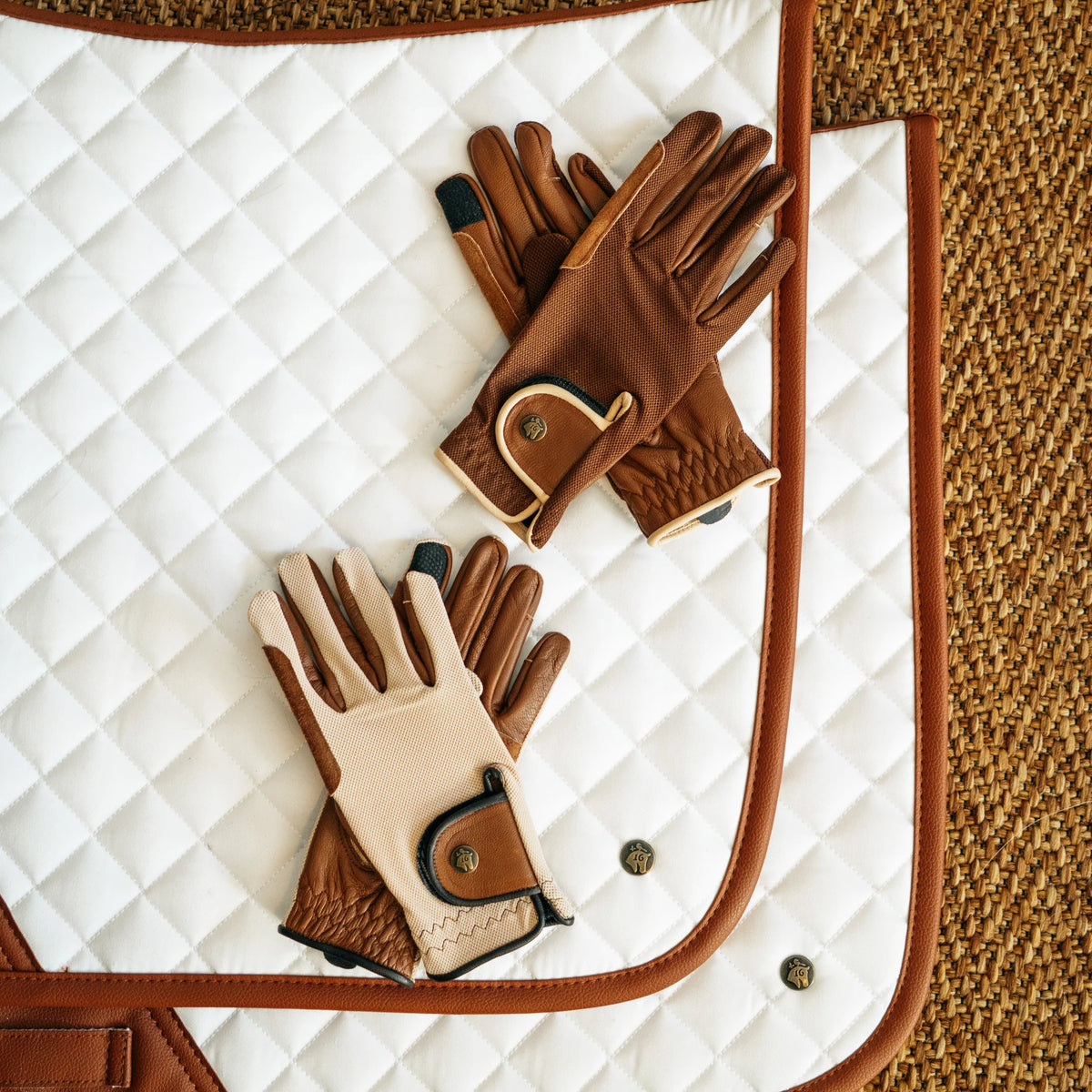 Sixteen Cypress Riding Gloves - Cognac Mesh