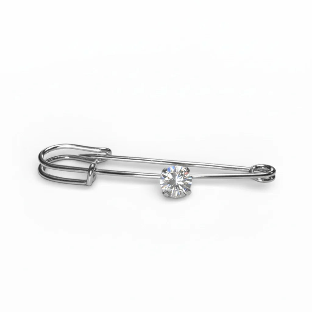 Dubois Cheval Luke Stock Pin - Silver Diamond