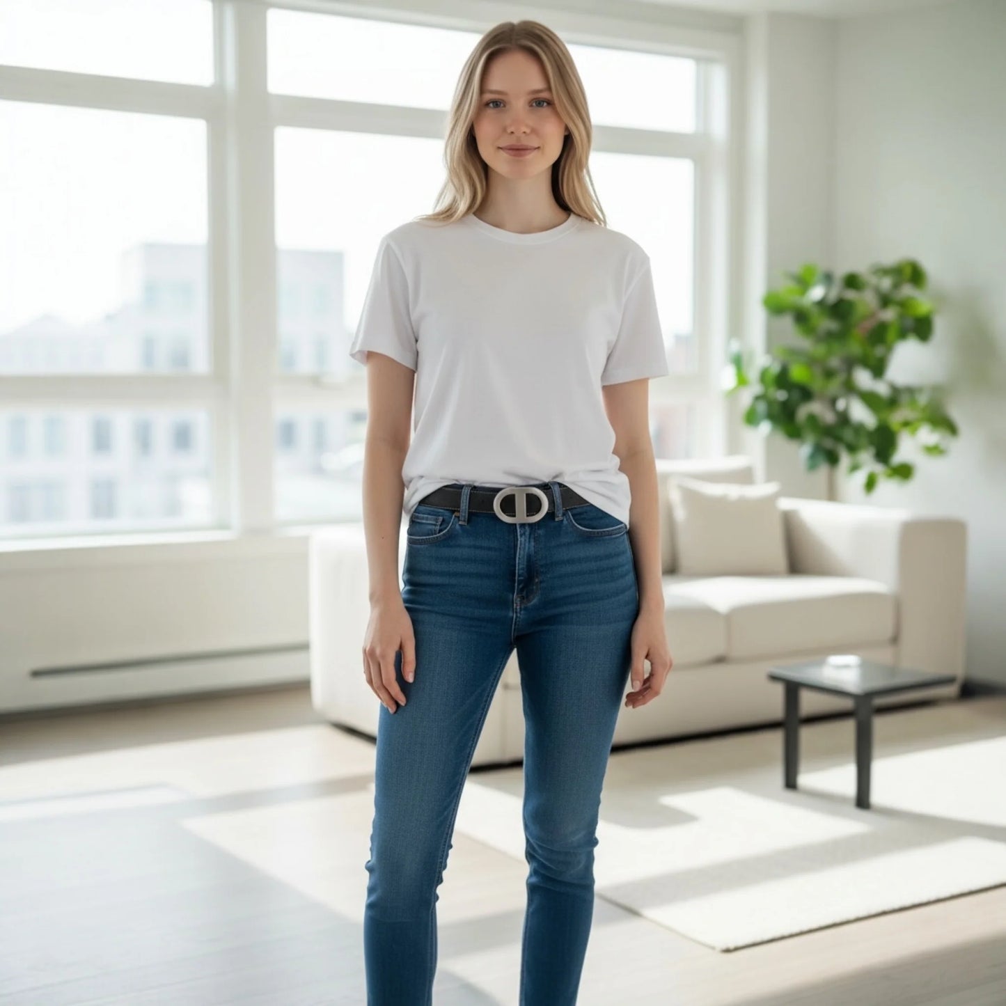 Dubois Cheval Audrey Reversible Leather Belt - Silver & Black