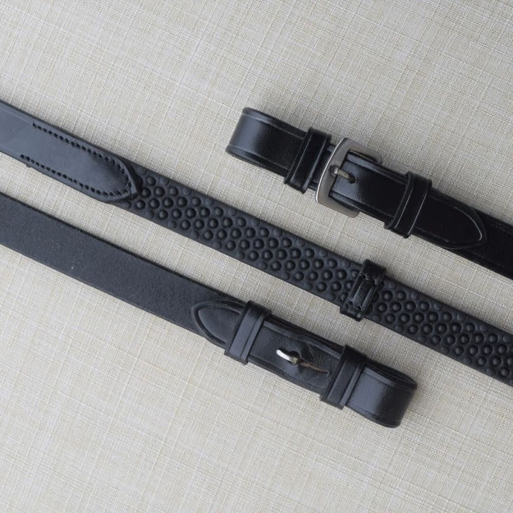 KL Select Black Oak 3/4" Pebble Grip Reins with Stops - 54"