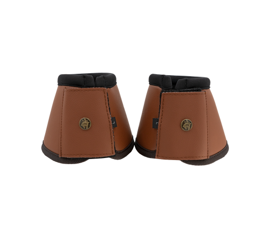 16 Cypress Leatherette Bell Boots - Cognac