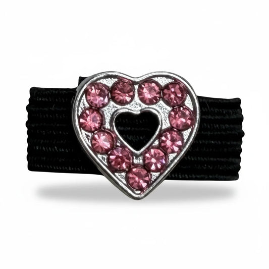 Dubois Cheval Crop Charm - Pink Sparkly Heart